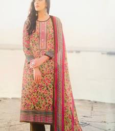 Designer Floral Printed Cotton Suit with Trendy Printed Dupatta