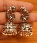 Silver jhumkas