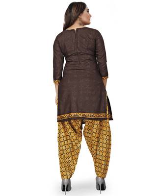 Brown geometric print cotton salwar 2