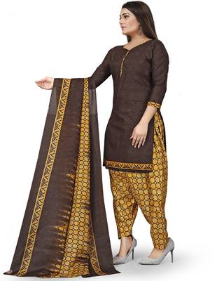Brown geometric print cotton salwar 3