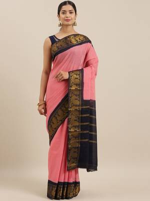 CLASSICATE from the house of The Chennai Silks Rose Madurai Sungudi Pure Cotton Saree Without Blouse 1