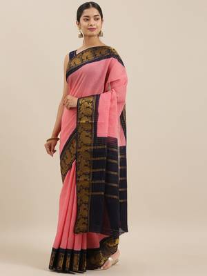 CLASSICATE from the house of The Chennai Silks Rose Madurai Sungudi Pure Cotton Saree Without Blouse 2