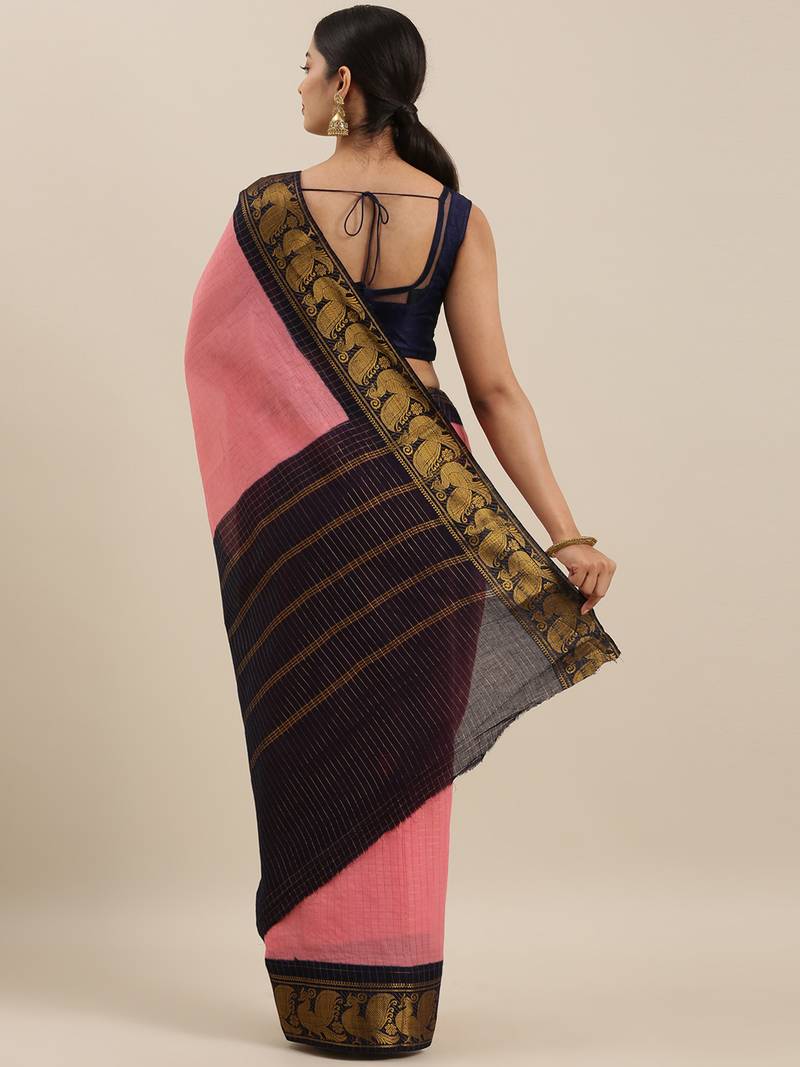 CLASSICATE from the house of The Chennai Silks Rose Madurai Sungudi Pure Cotton Saree Without Blouse