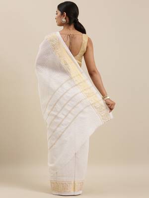 The Chennai Silks Off White Madurai Sungudi Cotton Saree Without Blouse 3