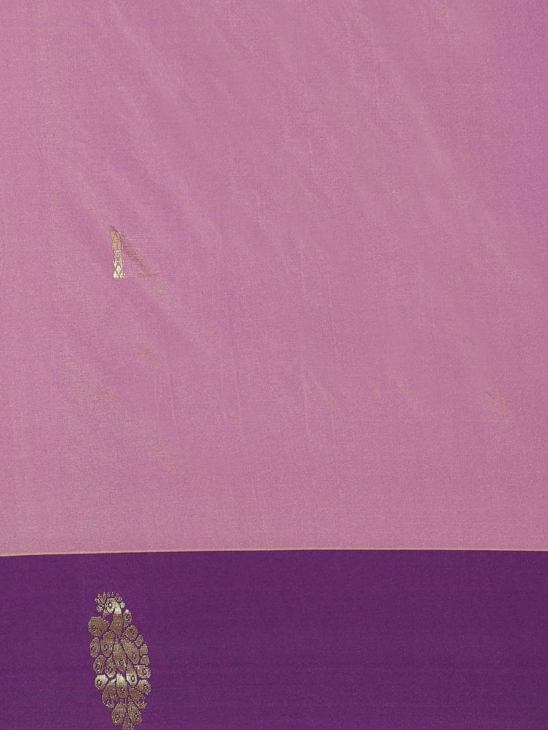 The Chennai Silks Purple Ilkal Pure Silk Saree With Running Blouse