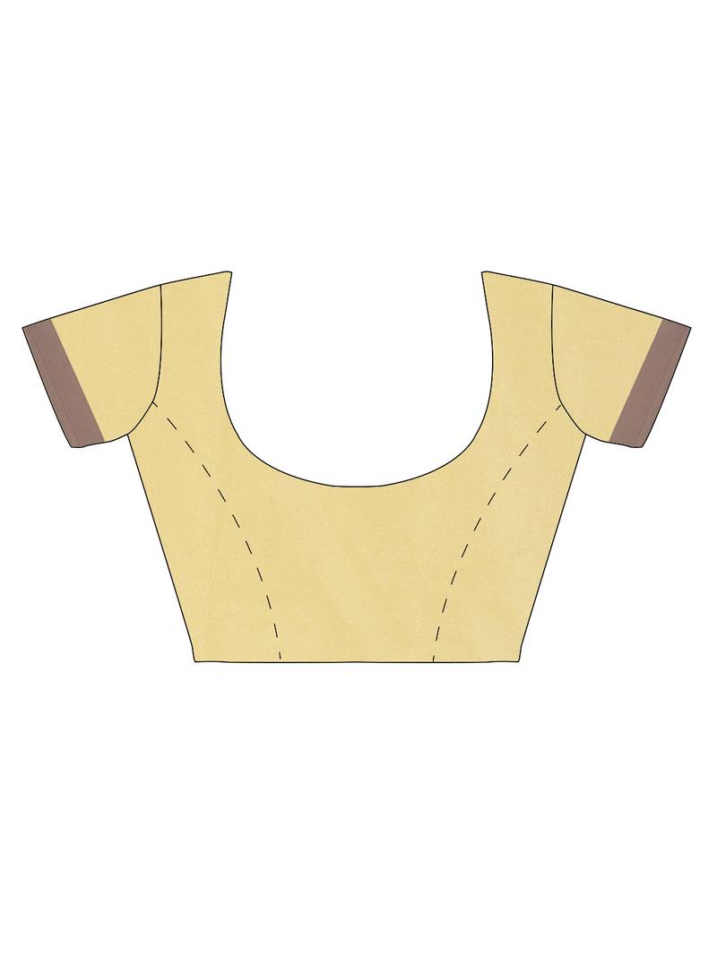 The Chennai Silks Beige Ilkal Pure Silk Saree With Running Blouse