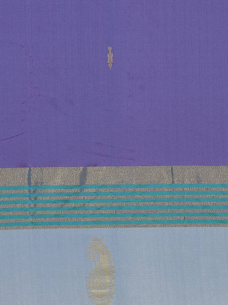 The Chennai Silks Purple Ilkal Pure Silk Saree With Running Blouse