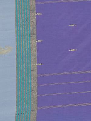 The Chennai Silks Purple Ilkal Pure Silk Saree With Running Blouse 5