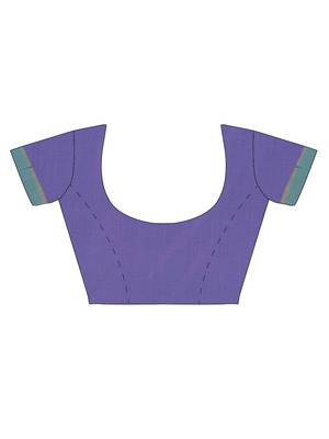 The Chennai Silks Purple Ilkal Pure Silk Saree With Running Blouse 6