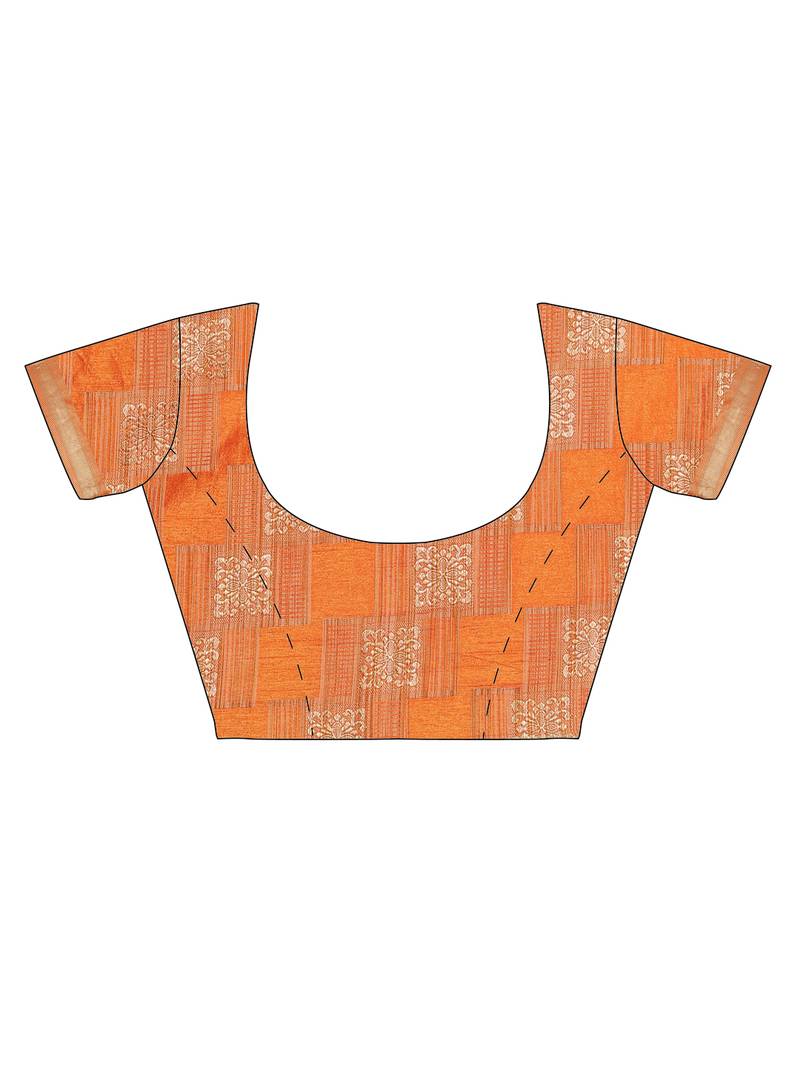 The Chennai Silks Red Dupion Saree With Running Blouse