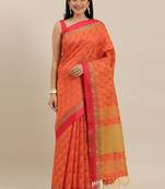 The Chennai Silks Burgundy Dupion Saree With Running Blouse