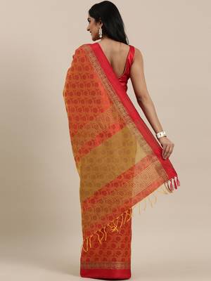 The Chennai Silks Burgundy Dupion Saree With Running Blouse 3