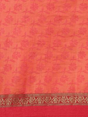 The Chennai Silks Burgundy Dupion Saree With Running Blouse 4