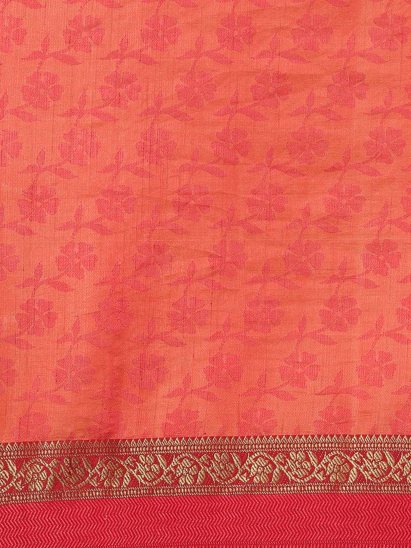 The Chennai Silks Burgundy Dupion Saree With Running Blouse