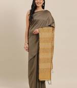 The Chennai Silks Olive Dupion Saree With Running Blouse