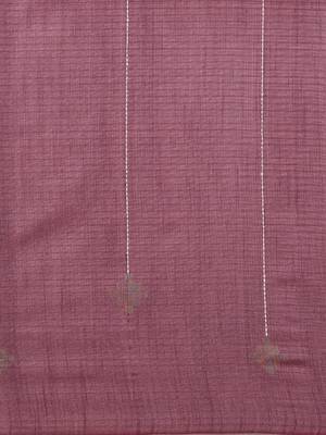The Chennai Silks Burgundy Dupion Saree With Running Blouse 4