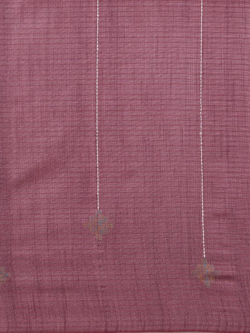 The Chennai Silks Burgundy Dupion Saree With Running Blouse