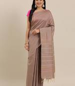 The Chennai Silks Brown Dupion Saree With Running Blouse