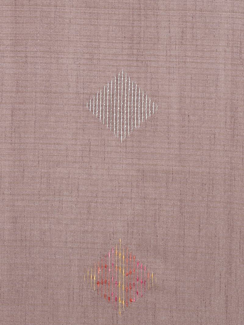 The Chennai Silks Brown Dupion Saree With Running Blouse