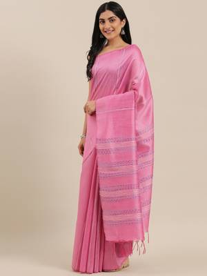 The Chennai Silks Rose Dupion Saree With Running Blouse 2