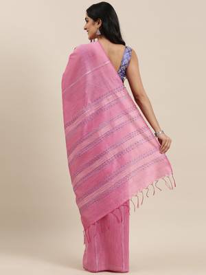 The Chennai Silks Rose Dupion Saree With Running Blouse 3