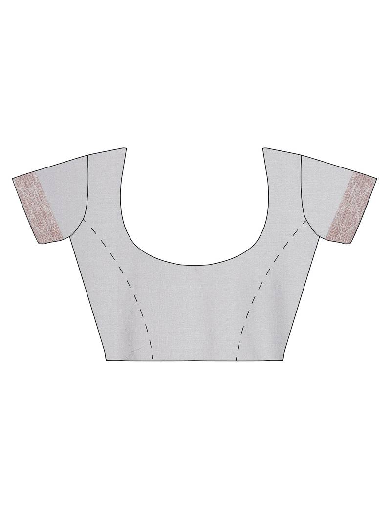The Chennai Silks Grey Polycotton Saree With Running Blouse