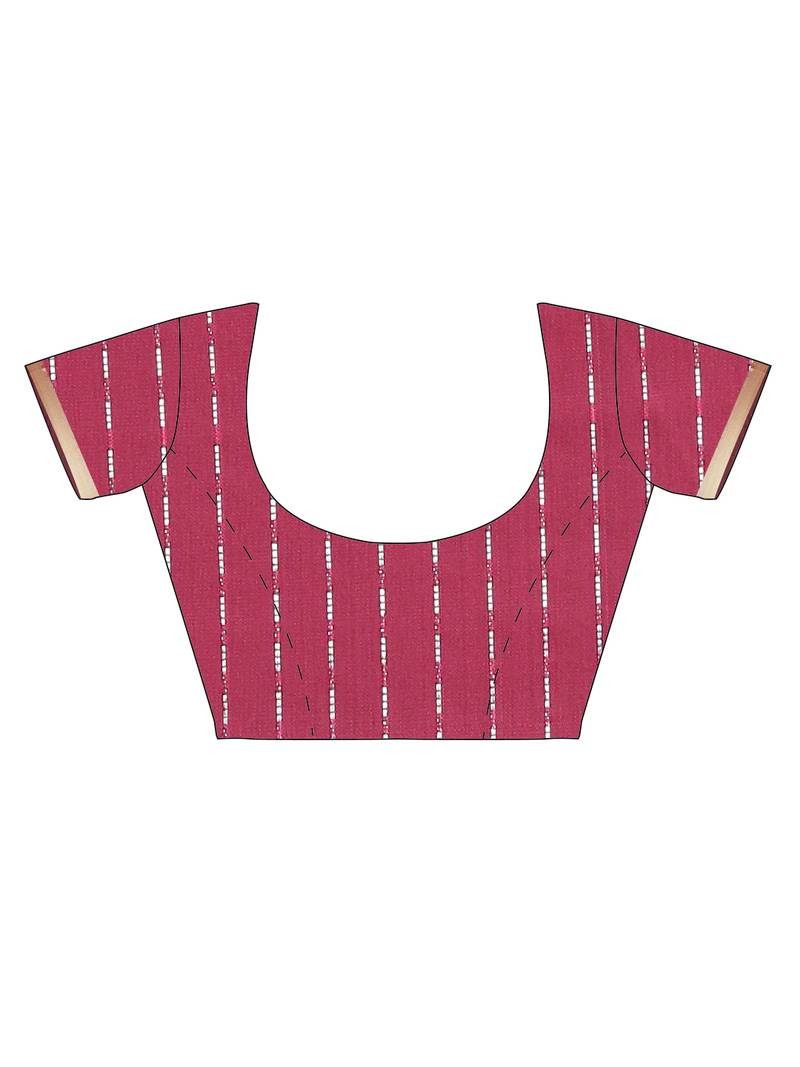 The Chennai Silks Navy Blue Silk Cotton Saree With Running Blouse