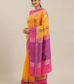 The Chennai Silks Yellow Silk Cotton Saree With Running Blouse