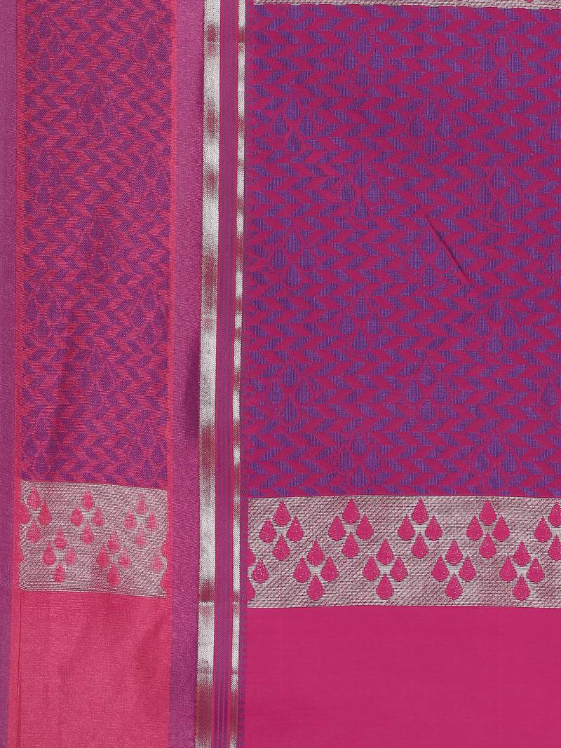 The Chennai Silks Yellow Silk Cotton Saree With Running Blouse