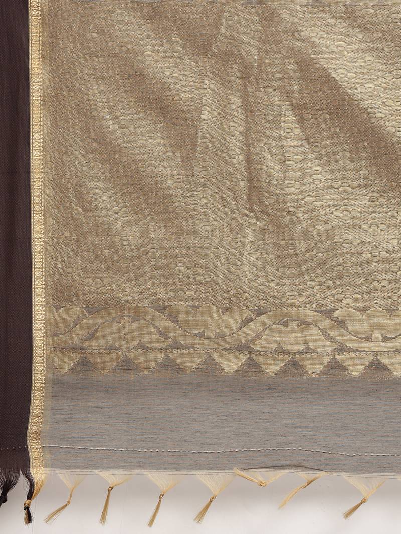 The Chennai Silks Blue Silk Cotton Saree With Running Blouse