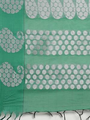 The Chennai Silks Grey Silk Cotton Saree With Running Blouse 5