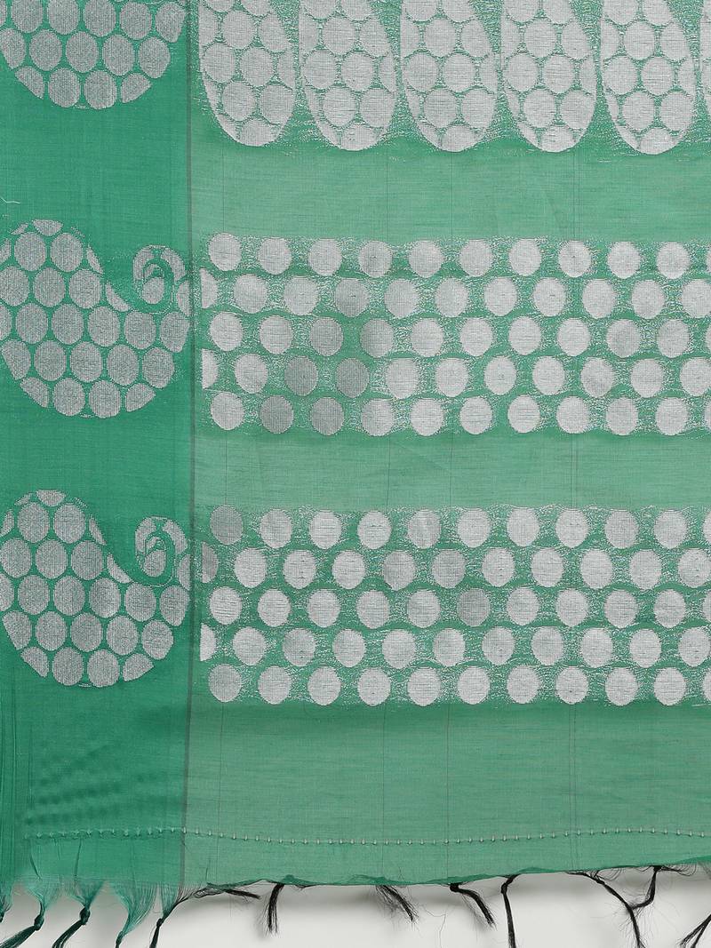 The Chennai Silks Grey Silk Cotton Saree With Running Blouse