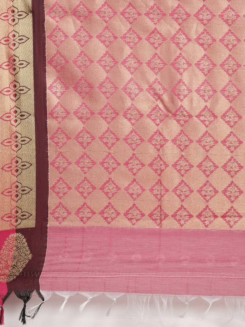 The Chennai Silks Grey Silk Cotton Saree With Running Blouse