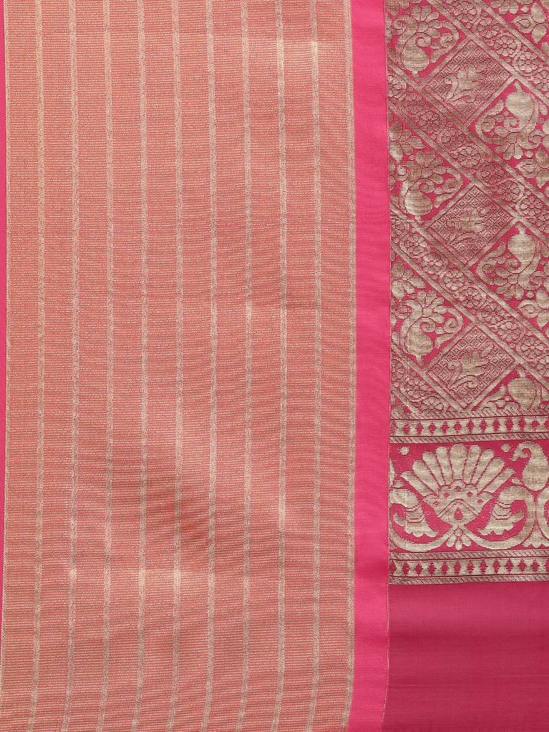 The Chennai Silks Olive Silk Cotton Saree With Running Blouse