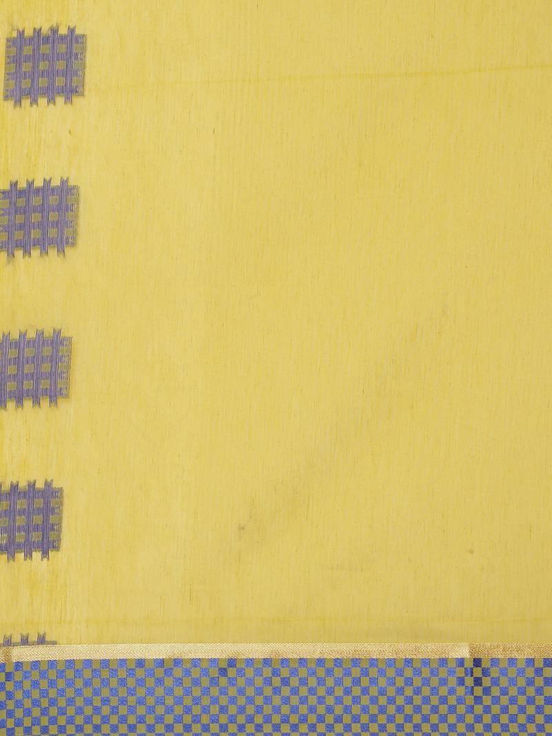 The Chennai Silks Olive Silk Cotton Saree With Running Blouse