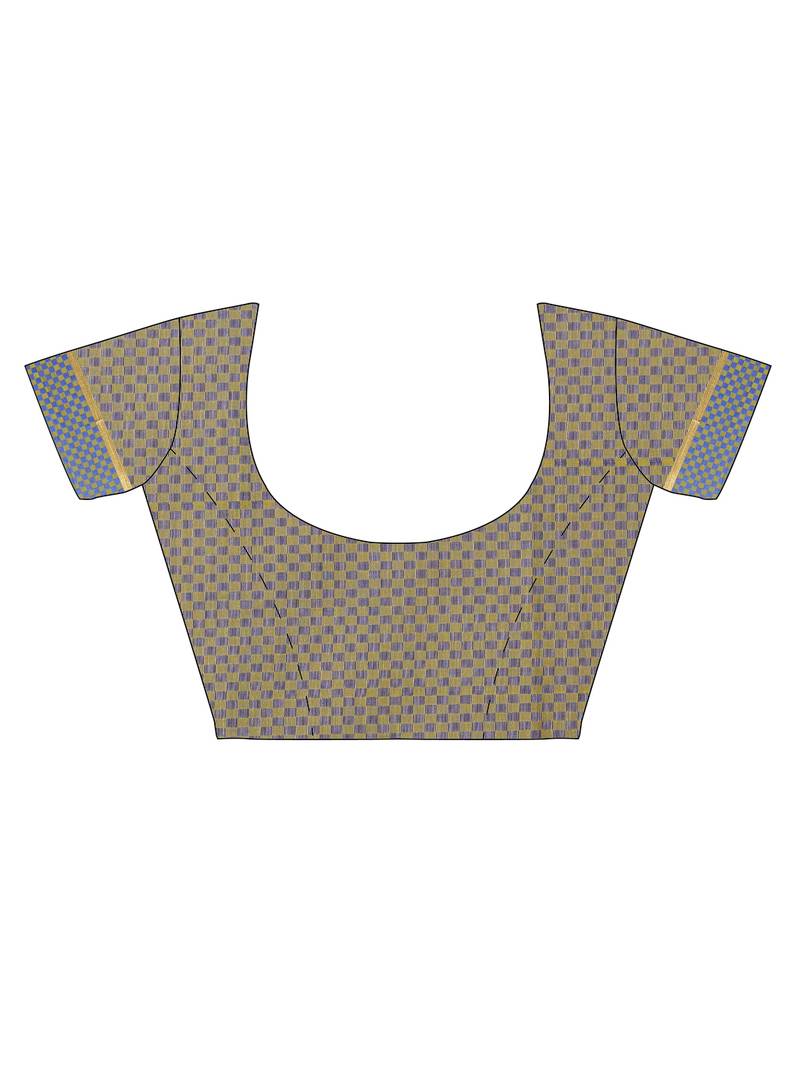 The Chennai Silks Olive Silk Cotton Saree With Running Blouse