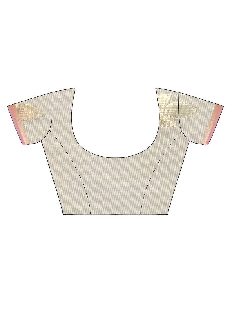 The Chennai Silks Grey Silk Cotton Saree With Running Blouse