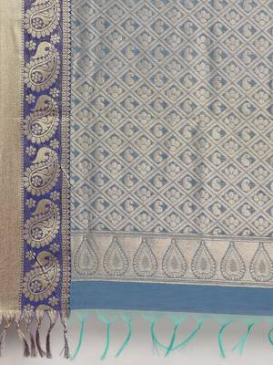 The Chennai Silks Green Silk Cotton Saree With Running Blouse 5