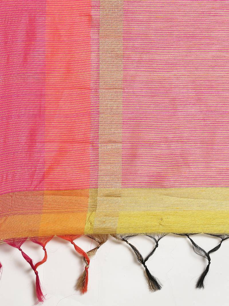 The Chennai Silks Green Dupion Saree With Running Blouse