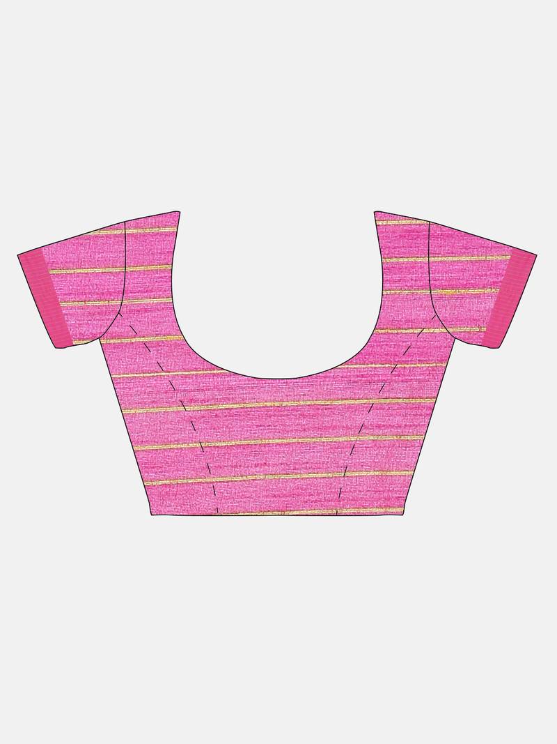 The Chennai Silks Green Dupion Saree With Running Blouse