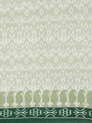 The Chennai Silks Green Ikat Dupion Saree With Running Blouse 4