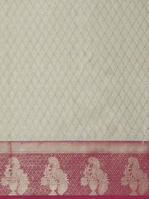 The Chennai Silks Grey Banarasi Organza Saree With Running Blouse 4