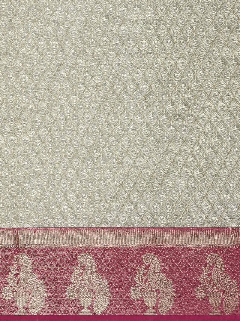 The Chennai Silks Grey Banarasi Organza Saree With Running Blouse