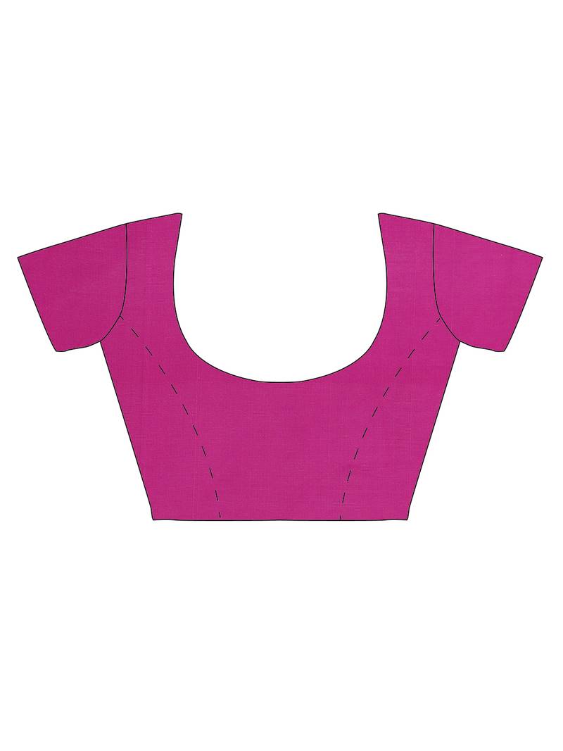 The Chennai Silks Navy Blue Silk Cotton Saree With Running Blouse