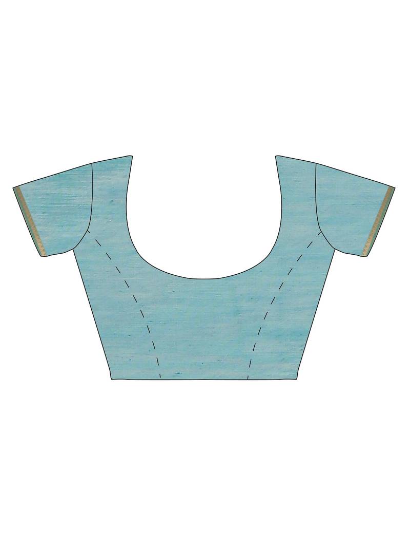 The Chennai Silks Orange Silk Cotton Saree With Running Blouse