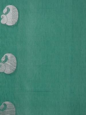 The Chennai Silks Green Silk Cotton Saree With Running Blouse 4