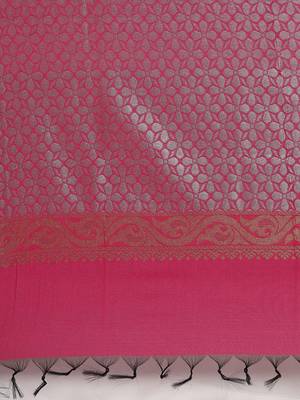 The Chennai Silks Green Silk Cotton Saree With Running Blouse 5