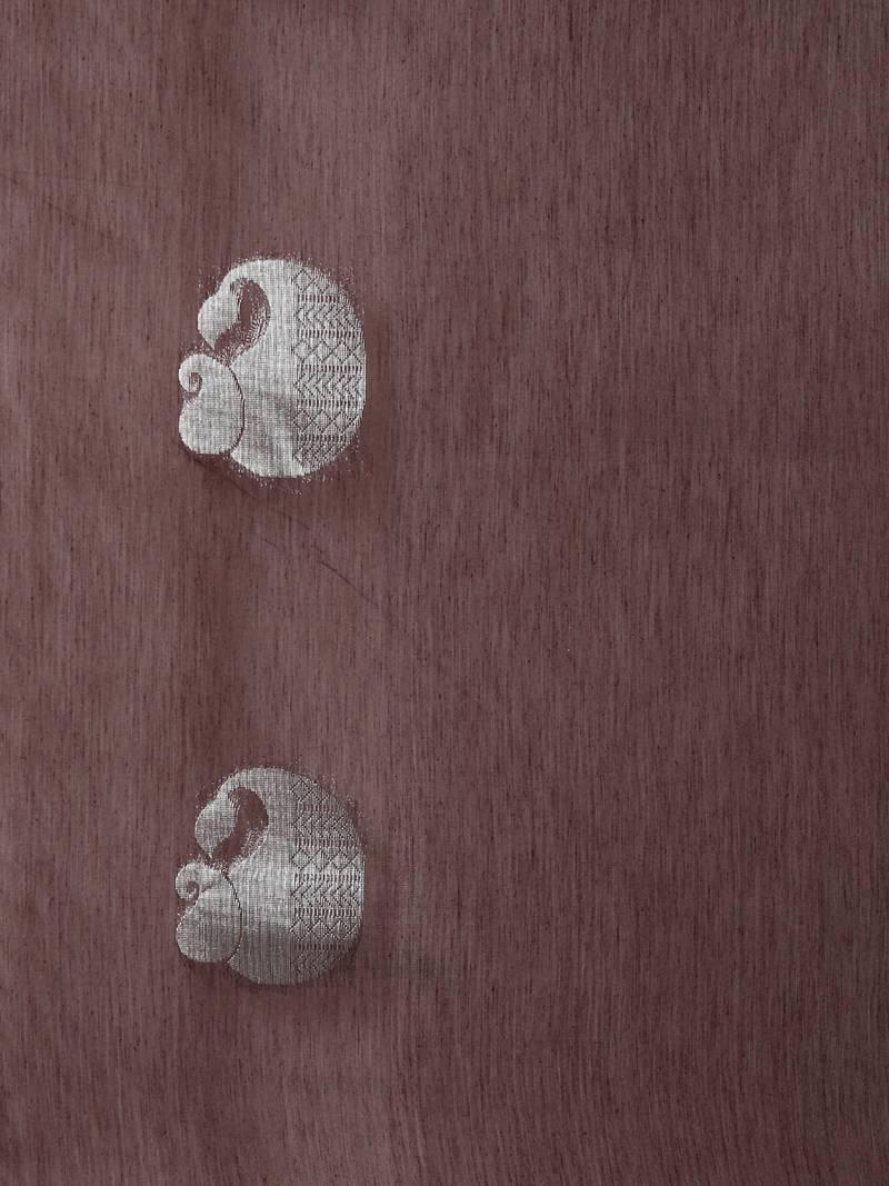 The Chennai Silks Brown Silk Cotton Saree With Running Blouse