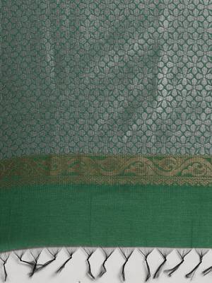 The Chennai Silks Brown Silk Cotton Saree With Running Blouse 5