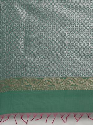 The Chennai Silks Red Silk Cotton Saree With Running Blouse 5